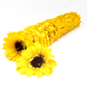 50x Craft Soap Flowers - Lrg Sunflower - Yellow