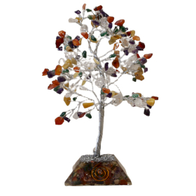 Gemstone Tree with Orgonite Base - 160 Stones - Multi