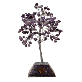 Gemstone Tree with Orgonite Base - 160 Stones - Amethyst