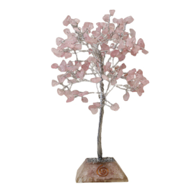 Gemstone Tree with Orgonite Base - 160 Stones - Rose Quartz