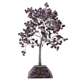 Gemstone Tree with Orgonite Base - 320 Stones - Amethyst