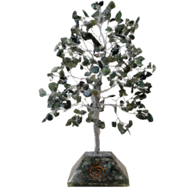 Gemstone Tree with Orgonite Base - 320 Stones - Moss Agate