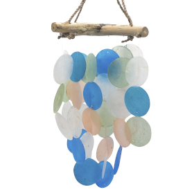 Blue & Pearl Driftwood Cross Chime