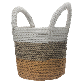 Seagrass Basket Set - Orange / Natural / White