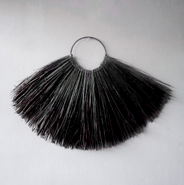 Large Seagrass Fan Wall Decor - Black