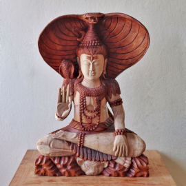 Hand Carved Statue - 50cm Shiva with Cobra