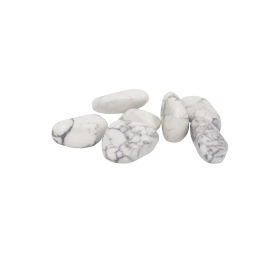 24x L Tumble Stones - Howlite, White