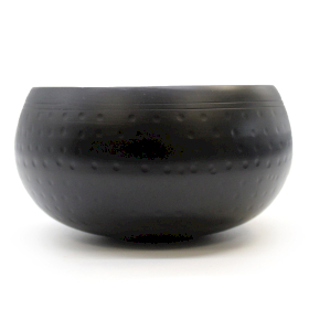 Lrg Black Beaten Bowl - 18cm