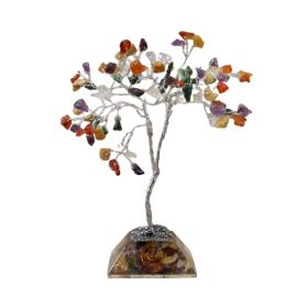 Gemstone Tree with Orgonite Base - 80 Stones - Multi