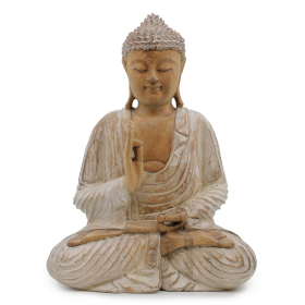Buddha Statue - 40cm Teaching Transmission - Whitewash