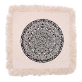 4x Traditional Mandala Cushion Covers 45x45cm - Black