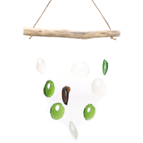 Recycled Glass Wind Chime - Bottle Bottoms - Multi