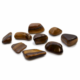 24x L Tumble Stones - Tiger Eye - Gold