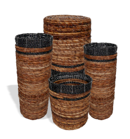 Banana Leaf Set - 2 Vase & 2 Bins