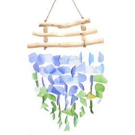 Recycled Glass Wind Chime - Blue & Green