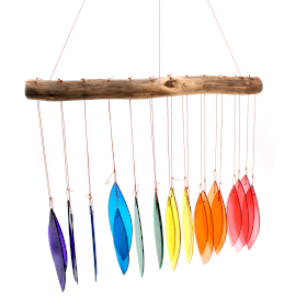 Recycled Glass Wind Chime - Rainbow