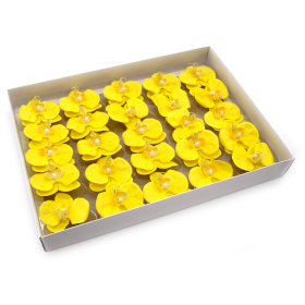 25x Craft Soap Flower - Orchid - Yellow