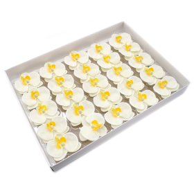 25x Craft Soap Flower - Orchid - Cream
