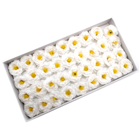 36x Craft Soap Flower - Camellia - White