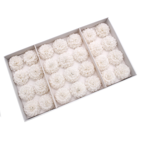 28x Craft Soap Flower - Small Chrysanthemum - White