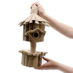 Driftwood Birdbox - On Stand