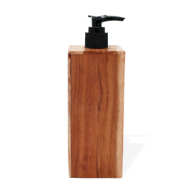 6x Natural Teakwood Soap Dispenser - Square