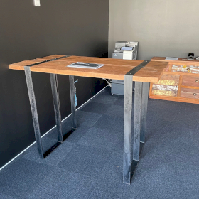 Reclaimed Wood Metal Legs - Bar Table 150x40x110 cm