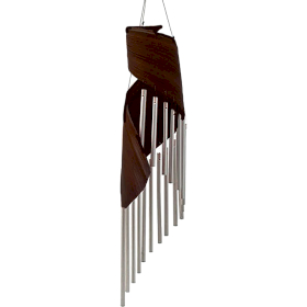 2x Coconut Leaf Wind Chimes - Chocolate