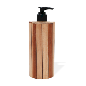 6x Natural Teakwood Soap Dispenser - Round