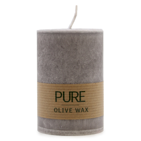 6x Pure Olive Wax Candle 90x60 - Grey