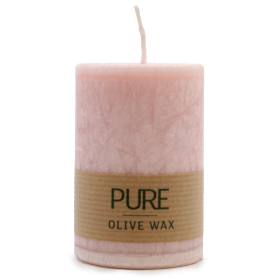 6x Pure Olive Wax Candle 90x60 - Antique Rose