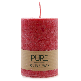 6x Pure Olive Wax Candle 90x60 - Red