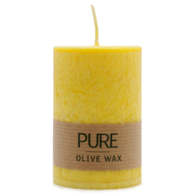 6x Pure Olive Wax Candle 90x60 - Yellow
