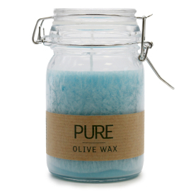 6x Pure Olive Wax Jar Candle 120x70 - Turquoise