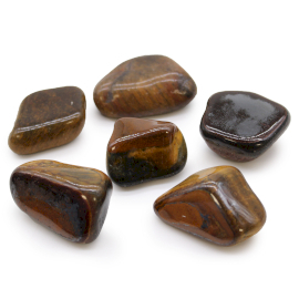 6x Large African Tumble Stones - Tigers Eye - Variegated