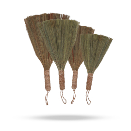 Set 4 - Pampus Fan Broom - Natural mixed sizes