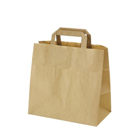 250x Small Kraft Paper Bag - Flat Handles (320 x 220 x 250 mm)