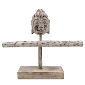 Single Branch & Buddha Stand - Whitewash