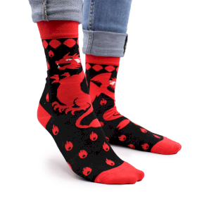 3x Hop Hare Bamboo Socks  - Red Dragons S/M