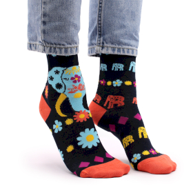 3x Hop Hare Bamboo Socks  - Lucky Elephant S/M