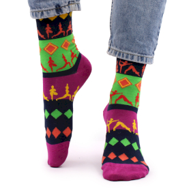3x Hop Hare Bamboo Socks  - Yoga Poses S/M