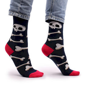 3x Hop Hare Bamboo Socks  - Skulls and Bones S/M