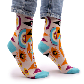 3x Hop Hare Bamboo Socks  - Psychedelic Evil Eye S/M