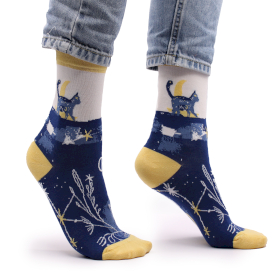 3x Hop Hare Bamboo Socks  - Midnight Cat S/M