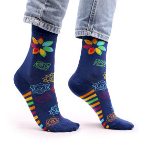 3x Hop Hare Bamboo Socks  - Rainbow Chakra S/M