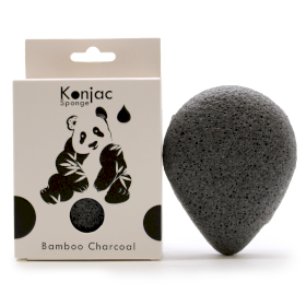 6x Teardrop Konjac Sponge - Bamboo Charcoal - Anti-bacterial