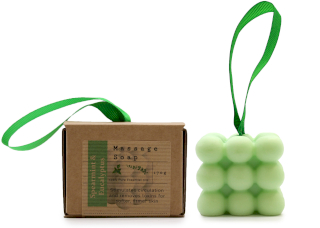 3x Boxed Single Massage Soaps - Spearmint & Eucalyptus