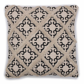 2x Classic Cushion Cover - Lux Criss-Cross & Print - 45x45cm