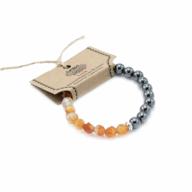 3x Faceted Gemstone Bracelet - Magnetic Carnelian