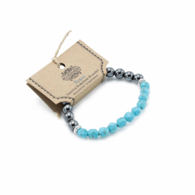 3x Faceted Gemstone Bracelet - Magnetic Turquoise Howlite